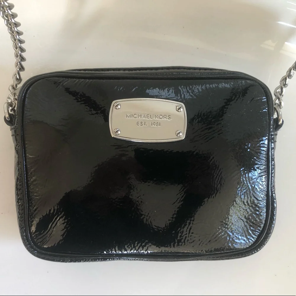 Michael Kors Black Patent Crossbody Bag